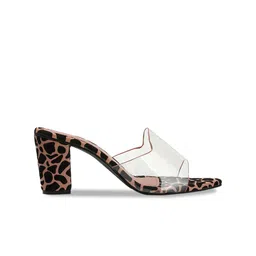 TWIN TOES Printed Open Toe Block Heels image 2