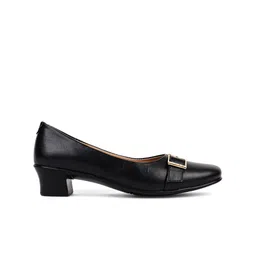 ELLE Black Block Pumps with Bows image 2