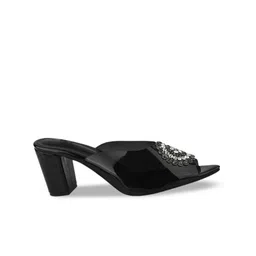Try Me Embellished Peep Toe Block Heel Mules image 2