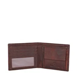 NAPA HIDE Men Brown Textured Leather Two Fold Wallet with RFID image 3
