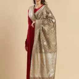 Dupatta Bazaar Ethnic Motifs Woven Design Chanderi Dupatta With Zari image 4