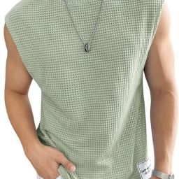Men's Round Neck Waffle for Gym, Running and Outdoor Vest Men Vest-image-54