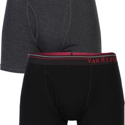 Men Black Pack of 2 Solid Antibacterial Colour Fresh Boxer Briefs Solid Men Trunk-image-3