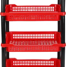 Plastic 4 Tyre Multipurpose Basket Stand Rack Fruits Onion, Potato, Vegetables Plastic Fruit & Vegetable Basket-image-59