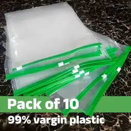 Zip lock Bag For Storage, Freezer RE-USABLE Zipper Bags Plastic Storage Pouch-15