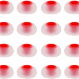 BUMTECH ( Pack of-16 pcs ) Replacement Ear Buds Tips Earbuds Eartips Earphones [fit Inner Hole 3.8mm-4.2mm Headphones ],Hybrid Silicone Tips - m Size In The Ear Headphone Cushion (Transprent Red) In The Ear Headphone Cushion-78