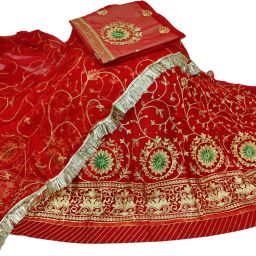Embroidered Semi Stitched Rajasthani Poshak-image-30