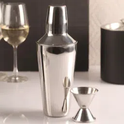 dynore Silver Stainless Steel 750 ml cocktail shaker With Barware Set-picture-46