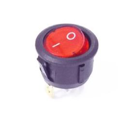 Round Rocker switch 6A 250V 3PIN RED led-17