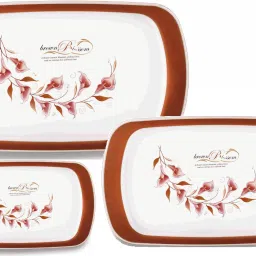 - Treat Serving Tray - 3 Piece Combo Set : Big, Medium, Small - Coffee, Breakfast & Dinner Serving Printed Tray - Tray Serving Set-picture-18