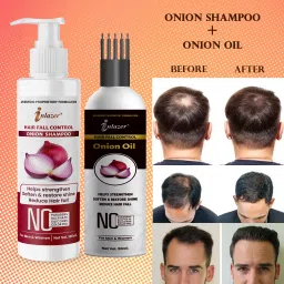 Onion Shampoo(100ml) With Onion Oil (50ml), Shampoo And Oil Combo For Men Women-image-3