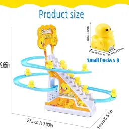 adm Duck Slide Toy Set, Automatic Stair Track Set for Kids, Lights & Music 3 Duck image 3