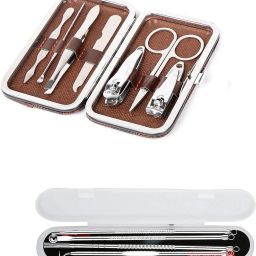 Professional Grooming Foot Hand Facial Care Manicure Pedicure Nail Grooming Stainless Steel Tool Kit With 4pcs Stainless Steel Blackhead Pimple Blemish Extractor Remover Tool (silver)-29