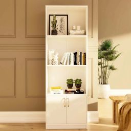 From Pepperfry Hashimoto Wooden Book Shelf/Wooden Book Rack/Cabinet For Home Engineered Wood Semi-Open Book Shelf-21