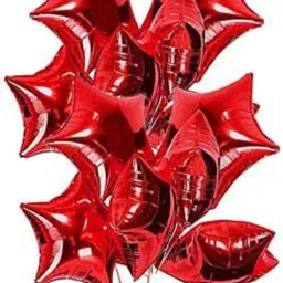 Solid Star Foil Balloons for Birthday Anniversary Wedding Christmas Party Decoration - Pack of 11 (Red) Balloon-67