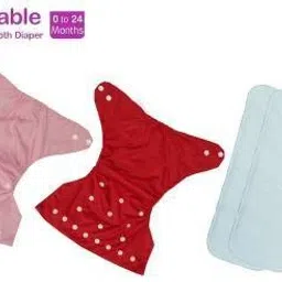 Adjustable Reusable washable cloth diaper nappy for new born to 24 month baby (2 Diaper + -2 insert)-4