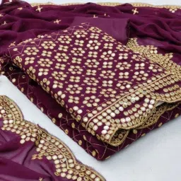 Unstitched Georgette Salwar Suit Material Embroidered-image-23