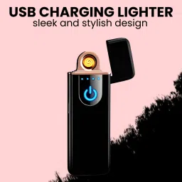USB (Cigarette Lighter) for Smoking Windproof Slim Lighter with FingerprintE146 USB (Cigarette Lighter) for Smoking Windproof Slim Lighter with FingerprintE146 Pocket Lighter-image-0