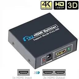 VOOCME HDMI Splitter 1x2,1in 2 Out HDMI Multi-Port Adapter 4K 1080P 3D HDCP 1.4 HDMI Splitters 2 Outputs for Dual Monitors - Duplicate/Mirror Screen, HDMI Connector image 2