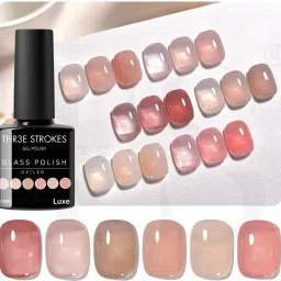 UV Gel Nail Polish Set – Luxe Jelly Nude & Blush Tones | Glass Gel Polish 7.5ml Luxe-image-30