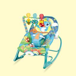 Baby Rocker Chair with Battery ,Safety Harness,Toy Bar,Music and Multi-Recliner Rocker-image-13