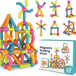52 PCS Magnetic Sticks & Balls Building Set – STEM Toy for Kids (3–14 Yrs)-image-14