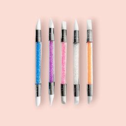 5 pcs Silicone Nail Art Pens Nail Carving Pen Nail Art Carving Drawing Brushes-1