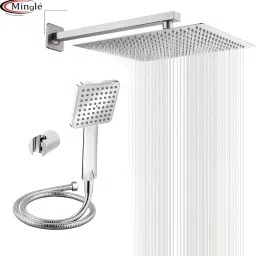 Mingle Ultra Slim Shower 8 Inch With 9 inch Square Arm (MEGA Hand Shower) Rain Shower Rainfall-picture-14