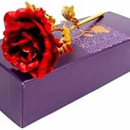 Boyfriend , wife , husband or someone. special by giving golden red rose as Gift Gold, Red Rose Artificial Flower-image-65