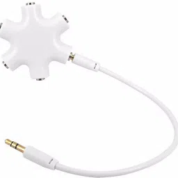 Gabbar White Rockstar 3.5mm 6 - Port Multi Headphone Splitter Rock Star AUX Splitter 0.1 Phone Converter-2