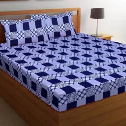 120 TC Microfiber Double 3D Printed Flat Bedsheet-image-73