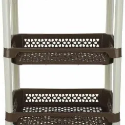 Multipurpose Use ( 3 Layer - Rectangular ) Storage Trolley With Wheels Heavy Duty Plastic ( Medium ) Plastic Kitchen Trolley-17