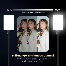 Tygot P-19 Fill Light with Remote, 75W, 96+ CRI, Soft Studio Light for Video Shooting 6000 lx Camera LED Light image 3