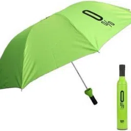 Windproof UV and Rain Protection Double Layer Folding Portable Unisex Umbrella with Bottle Cover - Green Umbrella-7