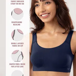 NYKD Solid Wirefree Non Padded Full Coverage Easy-Peasy Slip-On Bra - NYB113 image 4