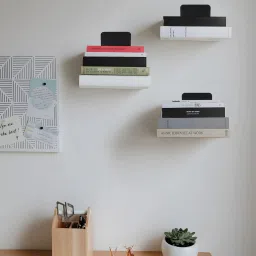amextron Solid Invisible Room Decorative Bookcase Holder Hidden Rack Floating Decor Metal Open Book Shelf image 3