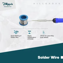 hillgrove 7in1 Basic 25W Soldering Iron Kit with 5 Meter Soldering Wire, Pointed Bit, Soldering Flux, Stand , Wick, Tweezer 25 W Simple image 4