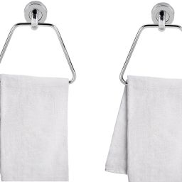 Premium Quality Stainless Steel trapzee Shape Towel Ring Holder set of 4 Silver Towel Holder-image-47