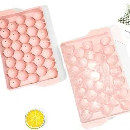 home Mold for Freezer,Mini Circle Making 1.2in X 33PCS Sphere Pink Ice Ball Tray Beige Silicone Ice Ball Tray-image-10