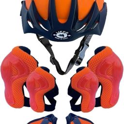 NewSafety Helmet Kit for kids for cycling with adjustable strap & Full Safety Cycling Kit-image-25