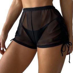 Solid Women Reversible Black Beach Shorts-image-13
