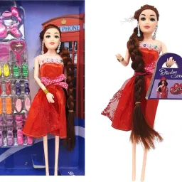 Long Hair Doll Set with Movable Joints Doll for Kids,-image-11