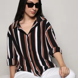 Women Regular Fit Striped Spread Collar Casual Shirt-image-15