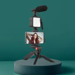 FRONY Video Kit with(Tripod) LED Lights & Wireless Microphone For Vlogging/YouTubeA472 Tripod-image-16