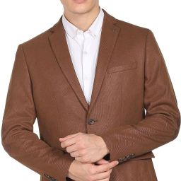 Men Self Design Single Breasted Casual Blazer-image-15