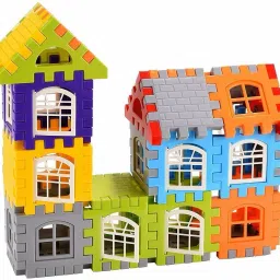 aexoniz toys Building Blocks for Kids, (72 Pieces ) House Building Blocks with Windows, TIGR image 3