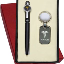2in1 Doctor Logo Engraved Keyring & Ball Pen Combo Keychain and Pen Gift Set-image-50