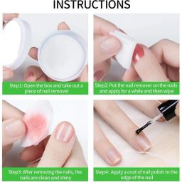 Nail Polish Remover Tissue Pads Wet Wipes Pack of 6-3