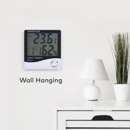 thermomate Digital room Thermometer Humidity Meter with Clock LCD Display Wall Mount RT20 Thermometer image 2