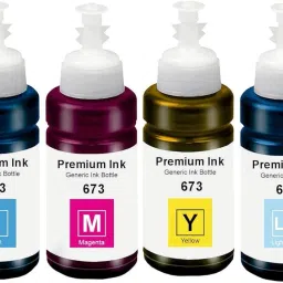 HV Cartridges T673 Refill Ink Compatible for Epson L801,L805,L1800,L800,L810,L850,1300 Printer Black + Tri Color Combo Pack Ink Bottle-17